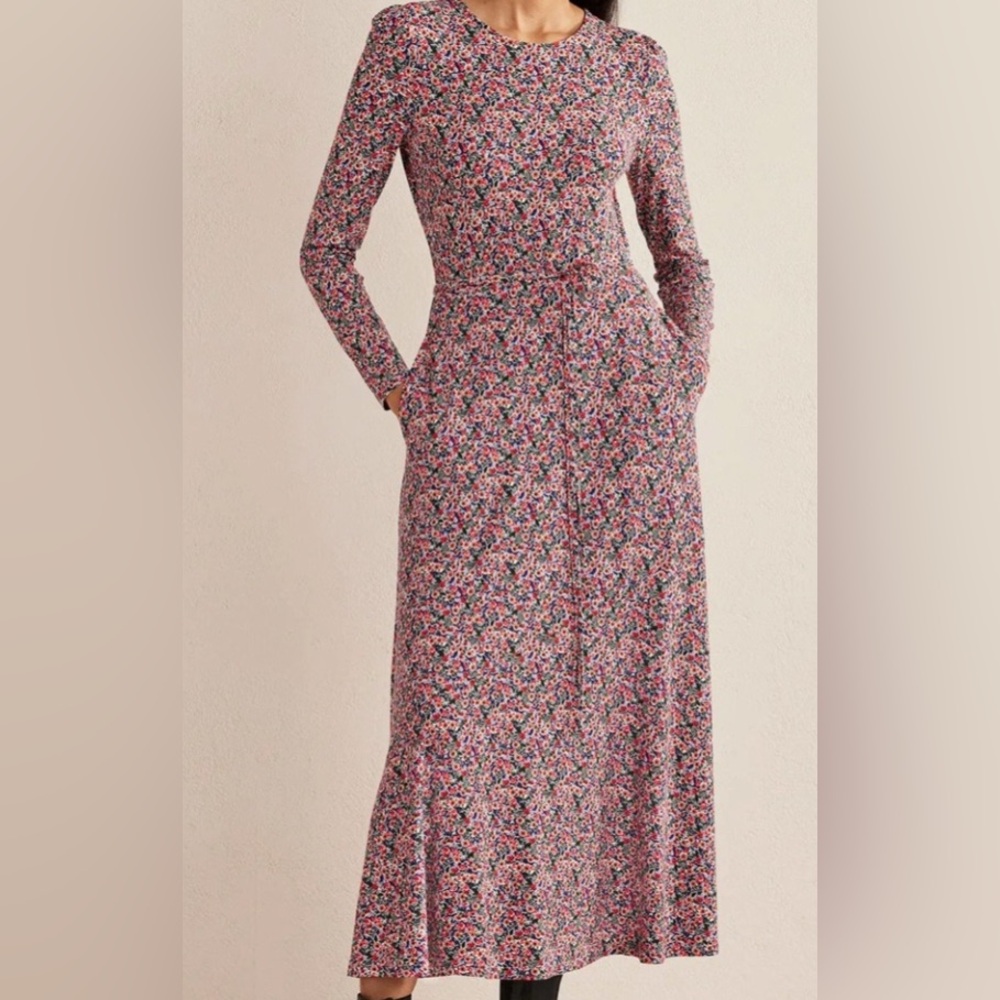 Boden Pink Floral Long Sleeve Dress